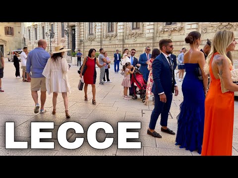 4k Italy Walking Tour LECCE With Captions Pink And Gold Baroque City 