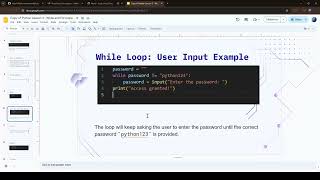 Python Lesson 3 - While and For Loops