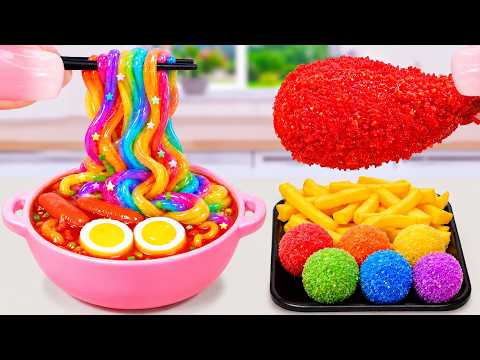Best Food Combo Ever🔥How To Make Miniature Fried Chicken & Spicy Korean Noodles