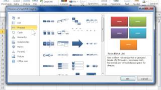 Excel 2010 Choose a SmartArt Graphic