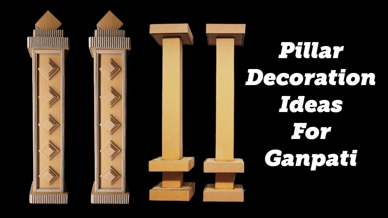 How to Make Pillar for Ganpati Decoration | Cardboard Decoration Ideas for Ganpati 