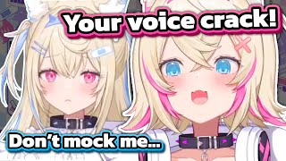 The little sister Mococo can't stop mocking Fuwawa's voice crack