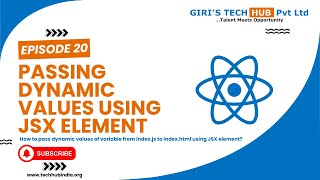 Passing dynamic values using JSX element | react js in hind