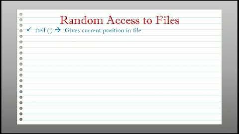 Random Access to Files