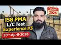 158 PMA L/C Test Experience 20-April-2026 Intelligence & Academic Test