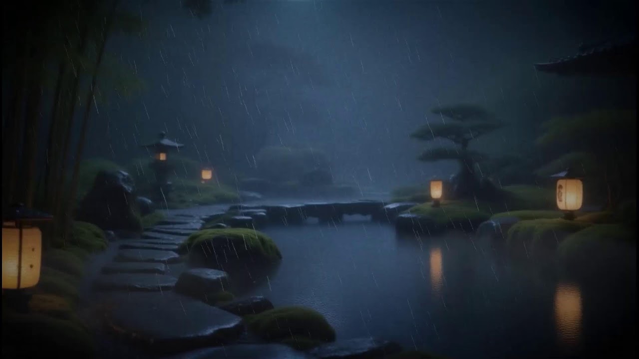 Calm and Relaxing Japanese Music for Sleep with Cicada and Soft Rain Vol. 9