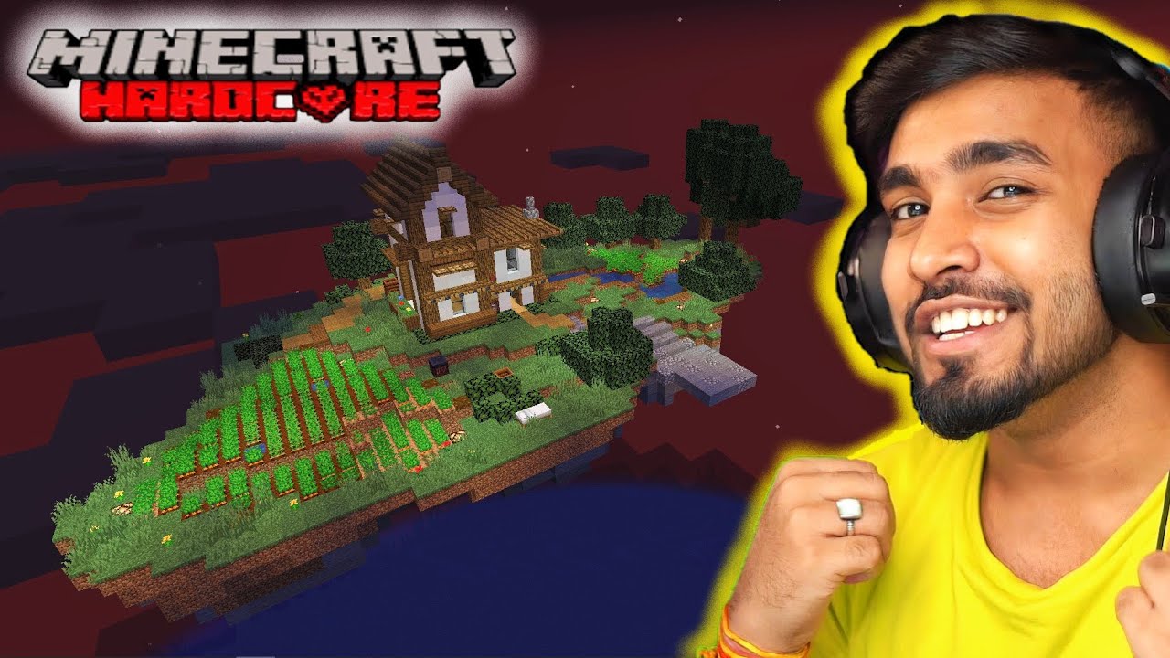 I Built a Giant FLOATING ISLAND in Minecraft Hardcore! - YouTube