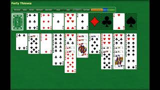 Forty Thieves solitaire gameplay walkthrough