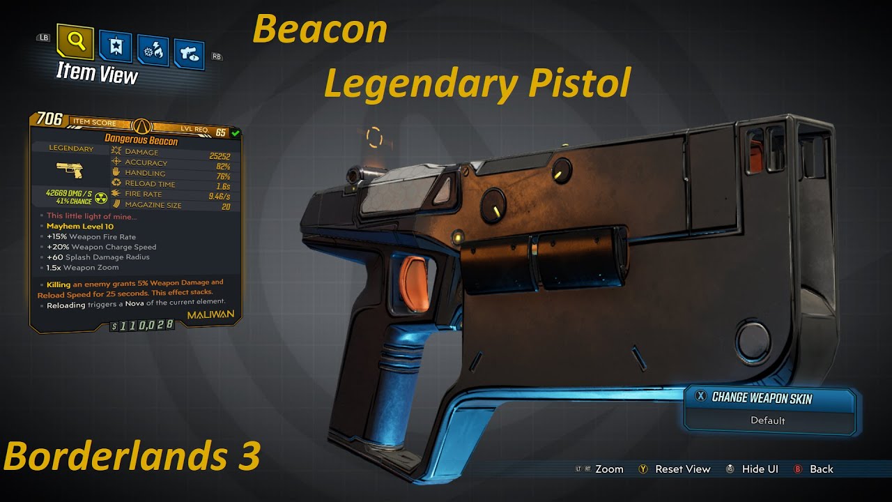 Borderlands 3: Beacon legendary pistol. Defeat Jerrick Logan the Human Muntant for this weapon