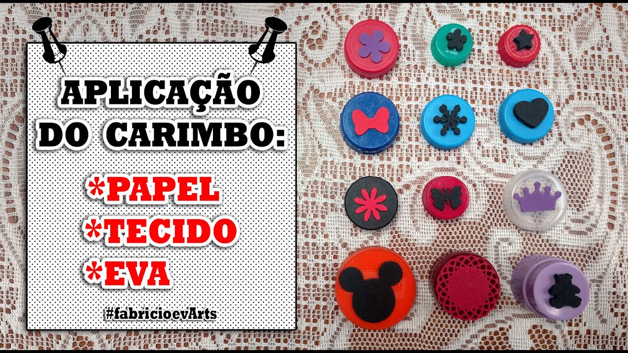 Como utilizar o carimbo de EVA no  Papel, Tecido e EVA