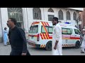 At least 21 dead in a bombing at a mosque near police offices in Pakistan