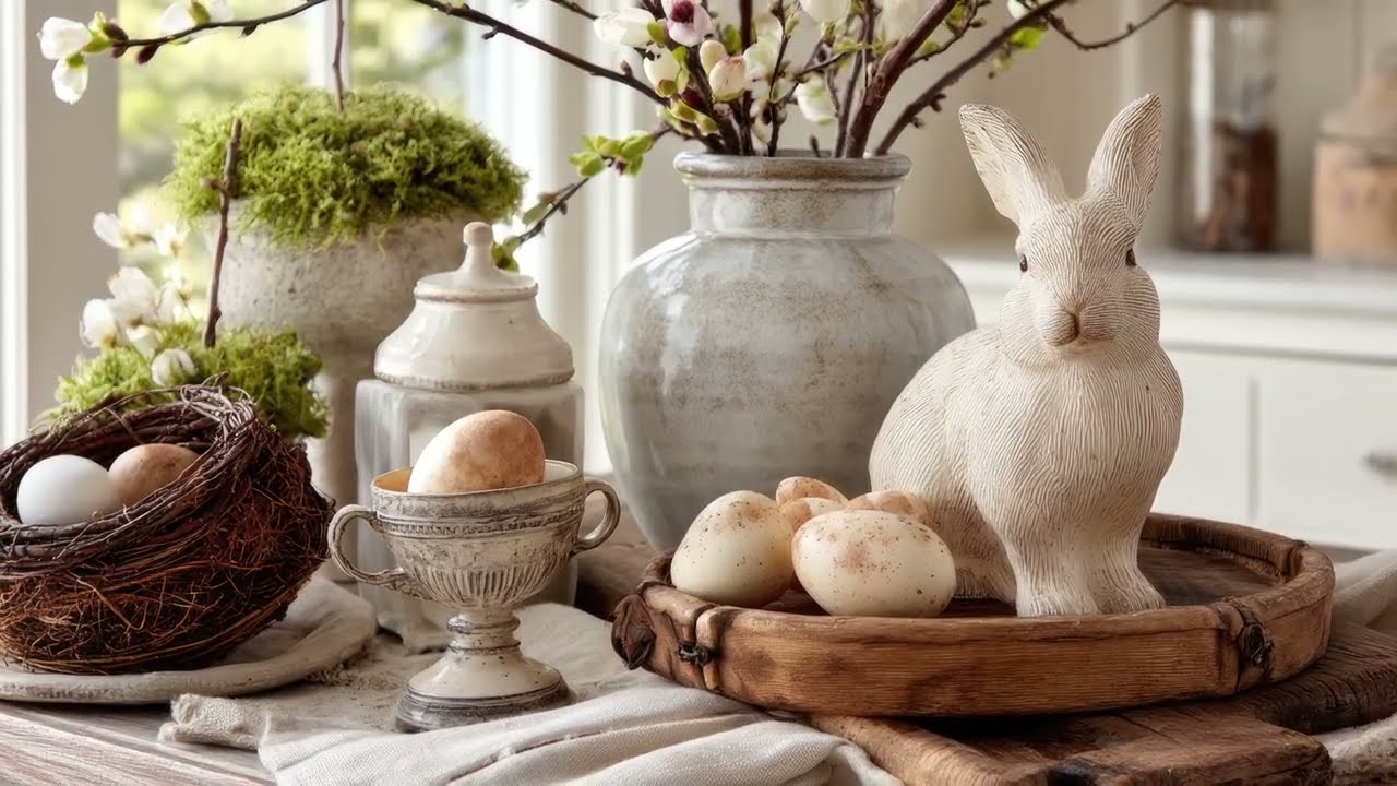 Quiet Luxury Easter Decor | How to Style a Rustic Farmhouse Home with Elegance
