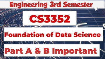 CS3352|Foundation of Data science|Unit Wise Important questions|Engineering 3rd Semester|2024