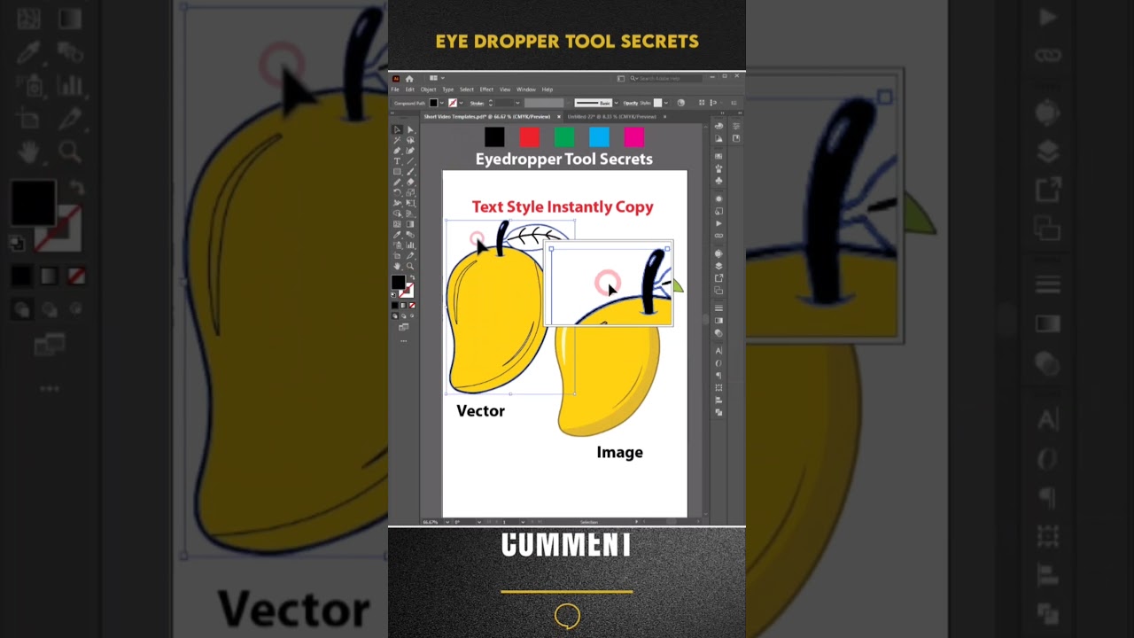 Adobe Illustrator Eyedropper Tool | Copy Colors & Text Styles Fast 