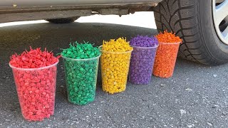 Crushing Crunchy \& Soft Things by Car! EXPERIMENT: POP POP FIRECRACKERS vs CAR