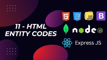 11. Entity Codes | Full Stack Web Development 2024 Bootcamp