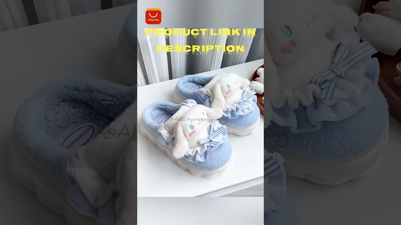 Sanrio Hello Kitty Home Fuzzy Slipper Yk2 Women Winter Plush Non Slip Slippers girl Cute Flat Shoes