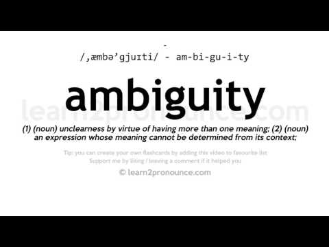 Pronunciation of Ambiguity | Definition of Ambiguity