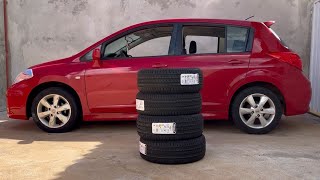 Troca de pneus Nissan Tiida de 195 para 205 55R16