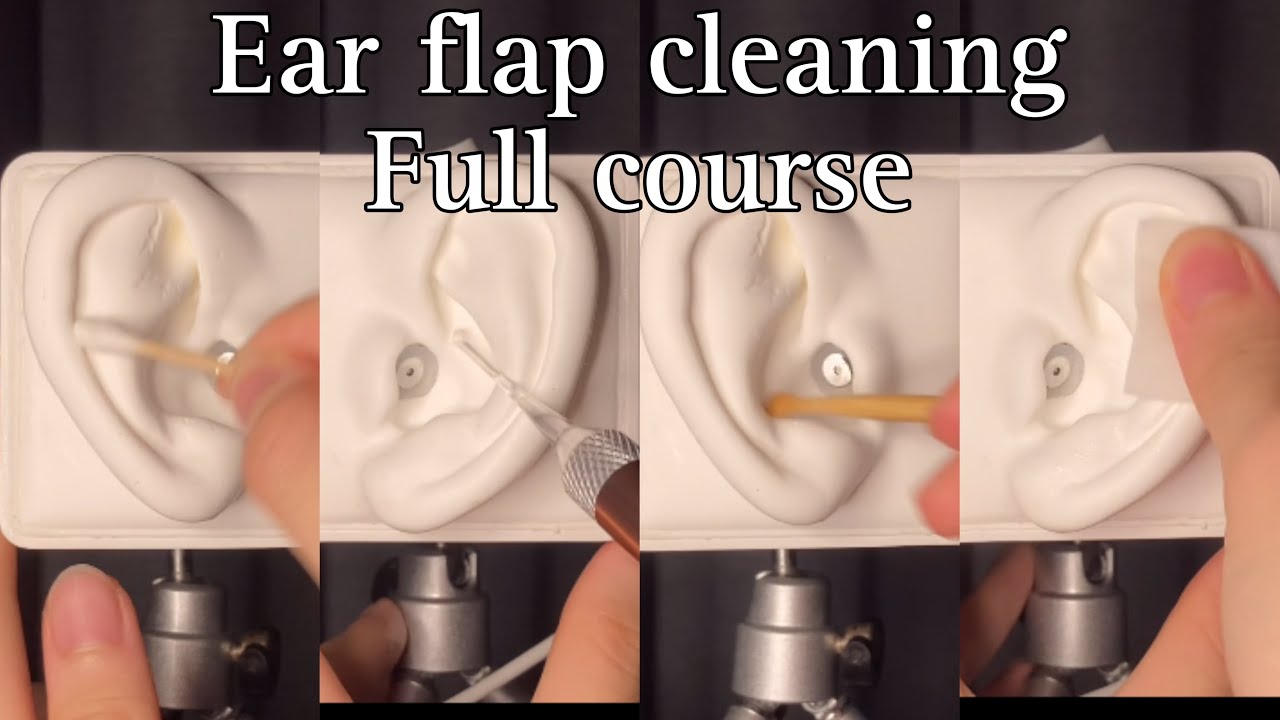 ASMR | 귓바퀴 청소 풀코스 | 빠른 귀청소 | fast |  rough | SR3D | Ear flap cleaning Full course👂🏻(No talking)
