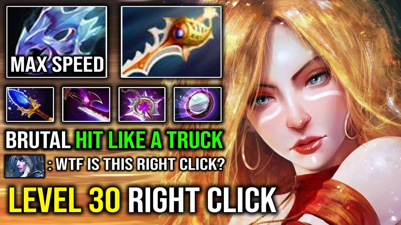 BRUTAL LEVEL 30 LINA Right Click Like a Truck + Rapier Moon Shard Crazy Fire Attack Speed Dota 2