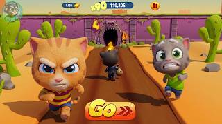 Talking Tom Gold Run Wild West Event 🏜️ ┃ Talking Ginger vs Boss Raccoon screenshot 3
