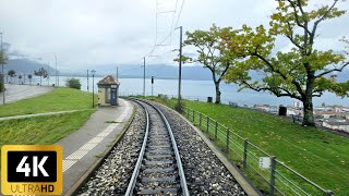 Cab Ride  Montbovon to Montruex, Switzerland | Train Driver View | Goldenpass MOB Railway | 4K HDR