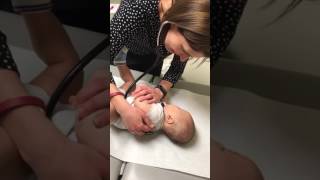 Baby's can't stop  flirting with a hot girl at DR. Office