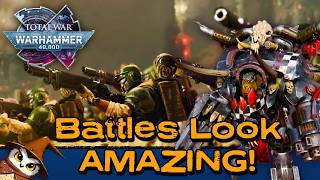 Total War: Warhammer 40,000 Orks & Guard 1st PROPER Battle Footage Overly Deep Dive