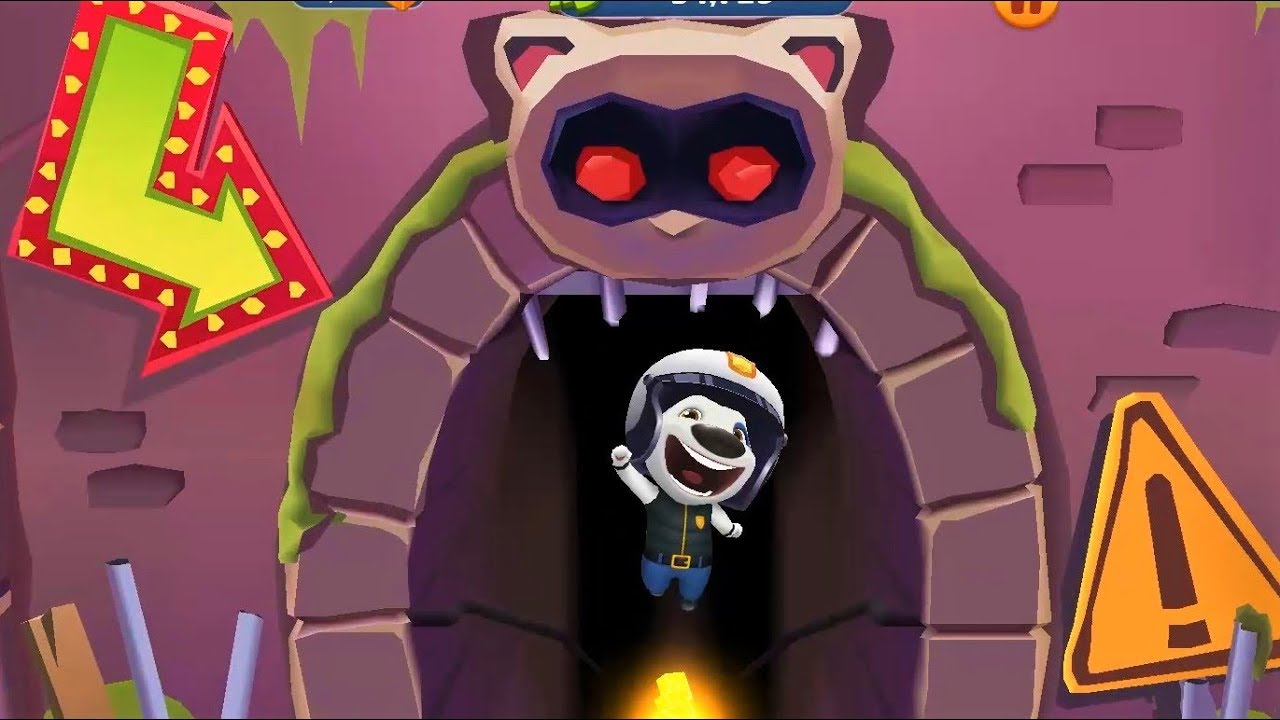 Talking Tom Gold Run DEPUTY HANK Catch Raccoon in CHINA Android Gameplay For Children A3X