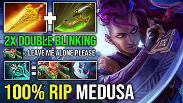 How to Solo Mid AM Double Blink 100% Delete Medusa with Swift Blink Radiance Burning DPS Dota 2