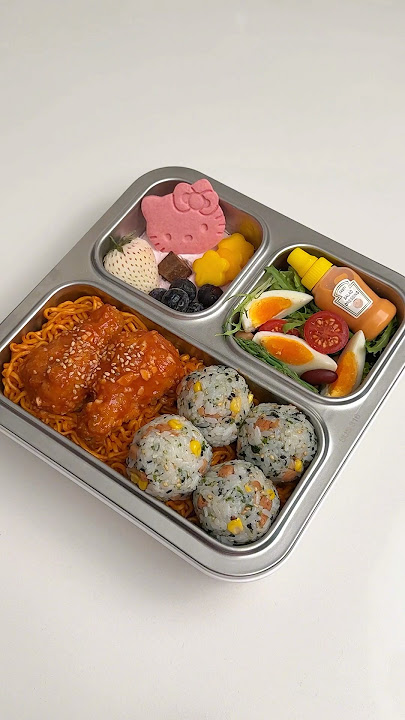 Make bento with me. 🥢  #asmr #satisfying #food #bento #lunchbox #lifestyle #friedchicken #shorts