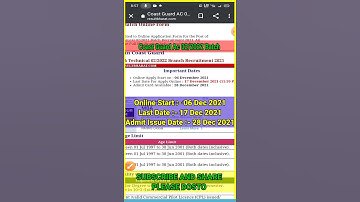 Coast Guard Ac 02/2022 Batch New Vacancy Update || Official Notification || Quickly Minded |#shorts