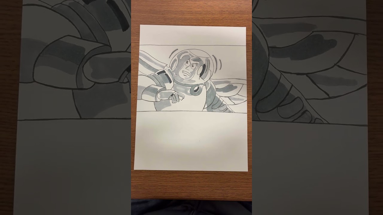 Buzz look back at Zurg Ship with Markers 