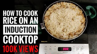 How To Cook Rice On An Induction Cooktop | Simple Rice Recipe | इंडक्शन कुकटॉप पर चावल कैसे बनायें