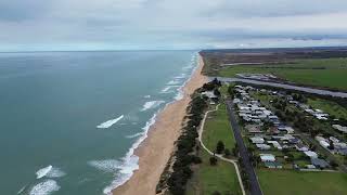 Aerial View Of The Beautiful Coastal Town Of Seaspray, Vic Australia