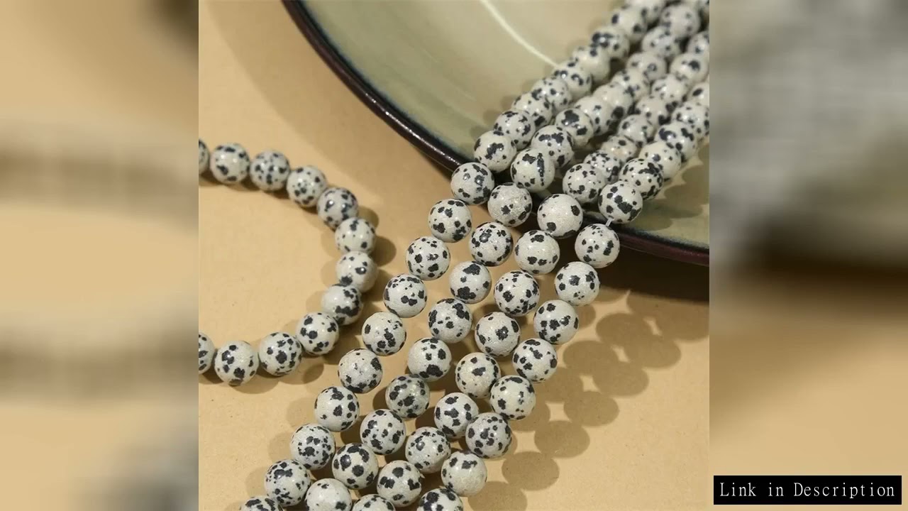 Natural Stone Dalmation Jasper Round Loose Bead 15" Strand 6 8 10 MM Pick Size Beads Needlework DIY