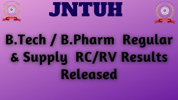 JNTUH Recounting/Revaluation results of B.Tech/B.Pharmacy released|| JNTUH RCRV results released