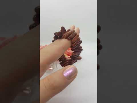 Браслет гумка авантюрин золотий пісок паличка, видео 1