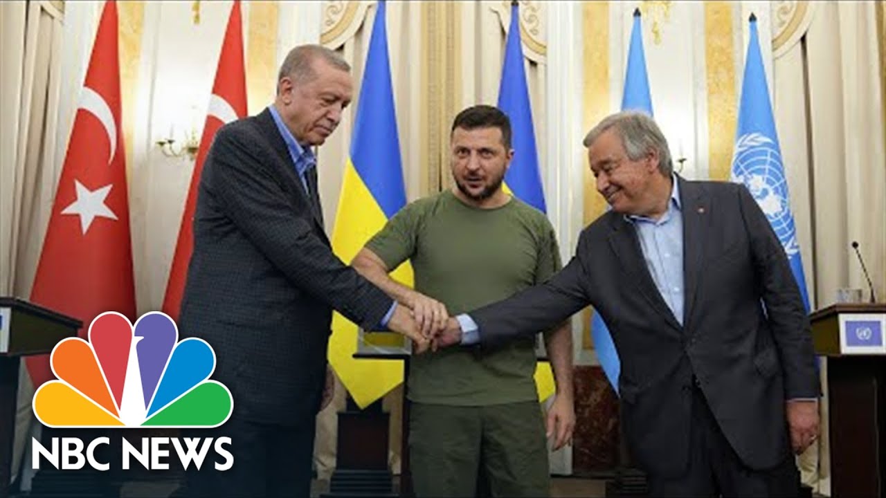 Zelenskyy Meets With U.N. Chief And Turkish President In Lviv, Ukraine Zelenskyy Meets With U.N. Chief And Turkish President In Lviv, Ukraine