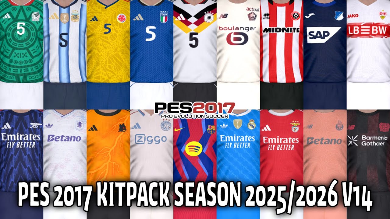 PES 2017 NEW KIT PACK UPDATE SEASON 2025/2026 V14