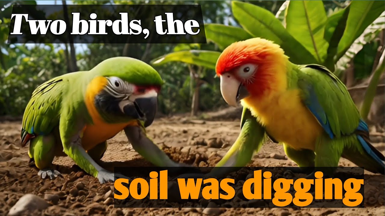 Two birds, the soil was digging 