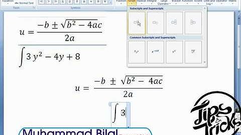 Writing Math Equations in Microsoft Word in Hindi/Urdu
