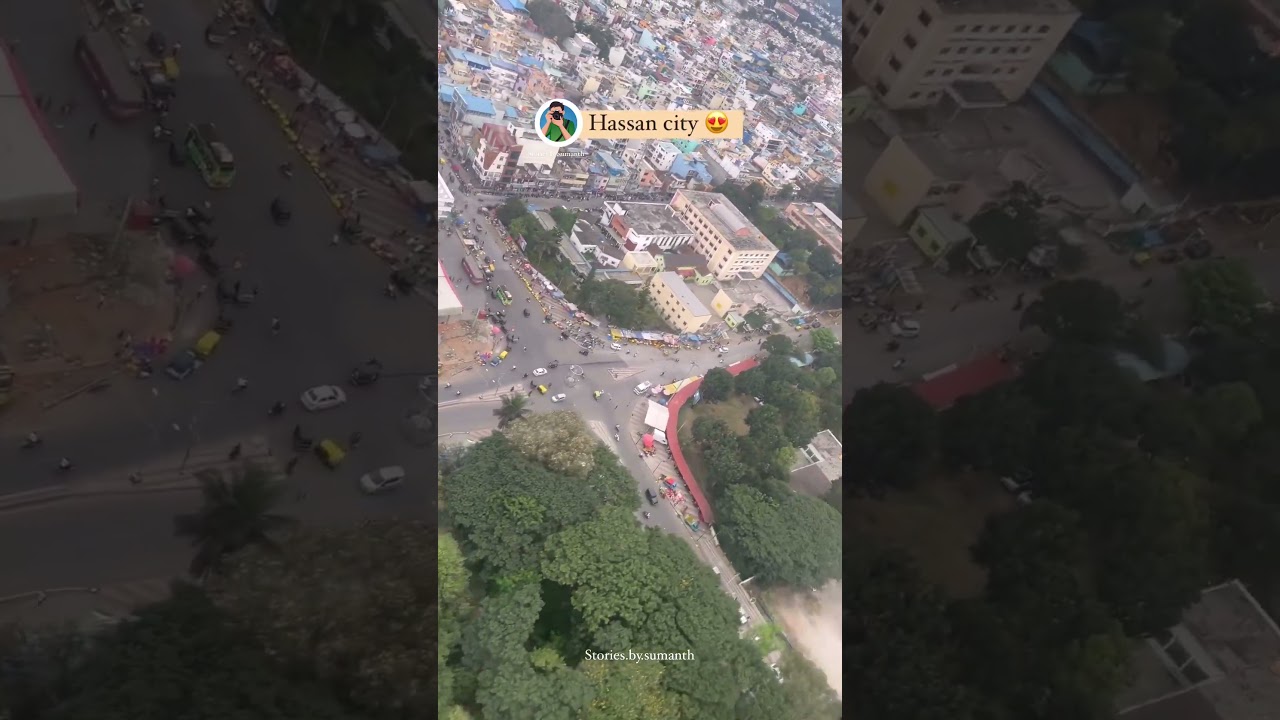 Hassan city view from helicopter  