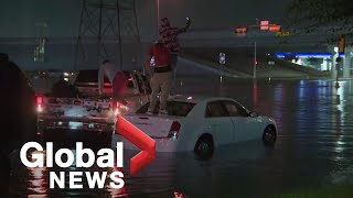 Tropical Storm Beta crawls inland, flooding streets along Texas coast