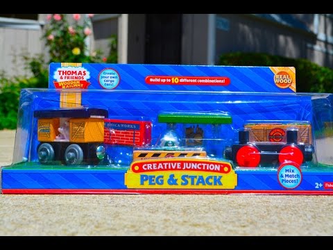 Thomas And Friends 2014 CREATIVE JUNCTION PEG & STACK Wooden Railway Toy Train Review By Mattel