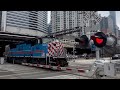 Metra Commuter trains at Clinton Street feat. Metra SD70s in downtown Chicago