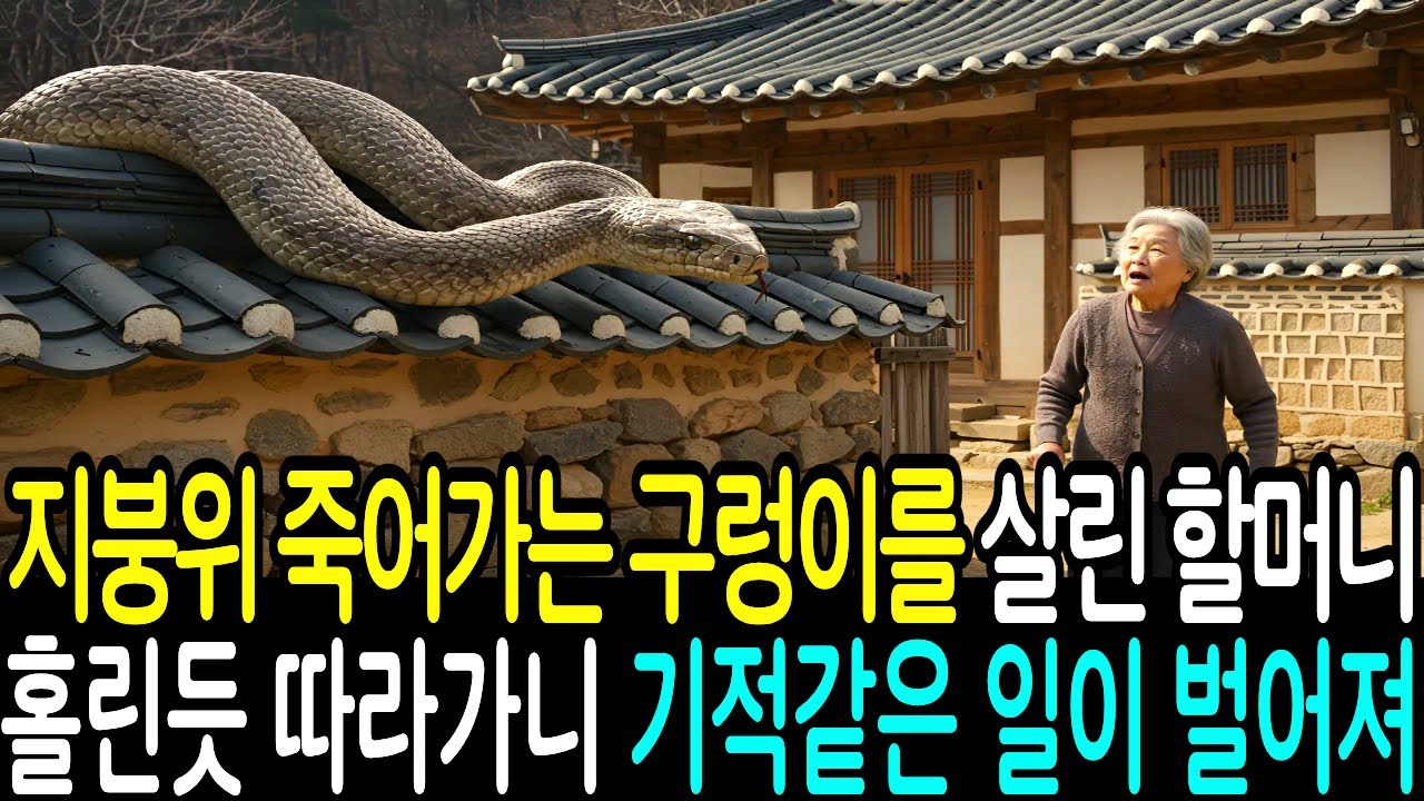 지붕위 죽어가는 20미터가 넘는 굵은 구렁이 한마리를 구하니 믿지 못할 기적같은 일이 생겼습니다