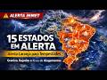 ALERTA LARANJA EM 15 ESTADOS ⚠️ INMET prevê tempestades intensas nesta segunda (23/02)