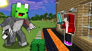 Mikey WEREWOLF vs Security House in Minecraft - gameplay by Mikey and JJ (Maizen Parody)